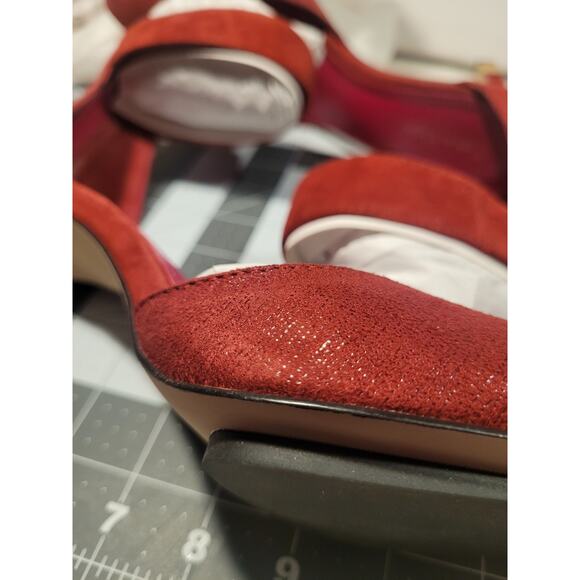 Size 8 Calvin Klein Tanda Scratch Ankle Suede Pumps - Picture 11 of 16